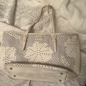 Nine West Laser cut boho Studded tote